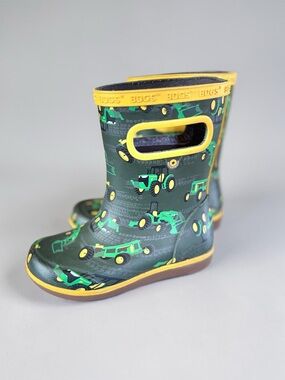 Bogs Tractor Kids Rain Boots Size 9 Waterproof Farm Print